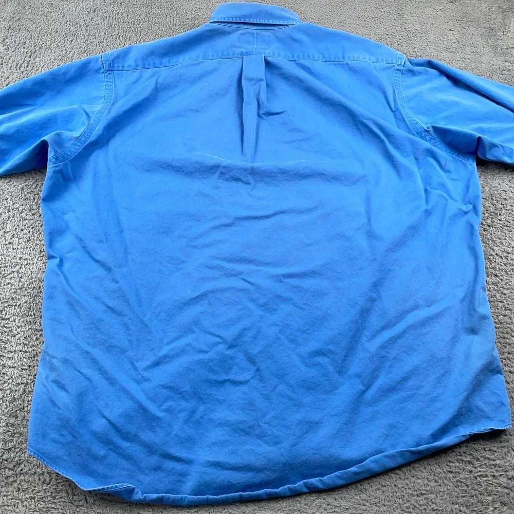 VTG Polo Ralph Lauren Shirt Mens XL Blue Blake Heavy Twill Button Down Pony - Picture 5 of 13
